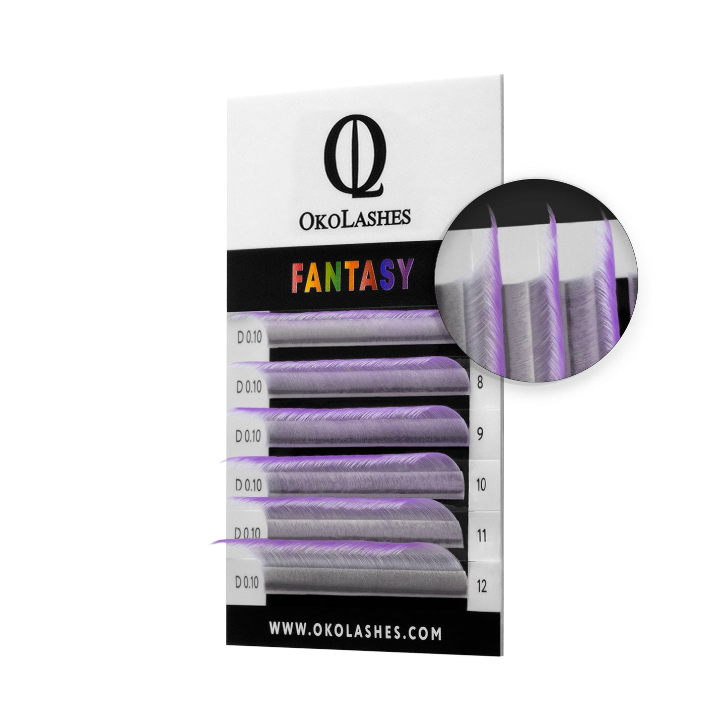 Ciglia OkoLashes FANTASY Colorate - mix (Bianco Viola)